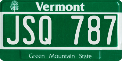 VT license plate JSQ787