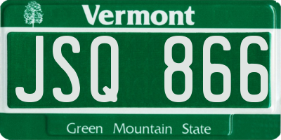 VT license plate JSQ866