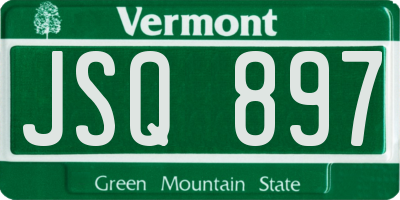 VT license plate JSQ897