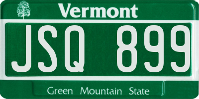 VT license plate JSQ899
