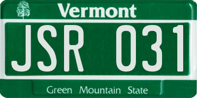 VT license plate JSR031