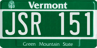 VT license plate JSR151