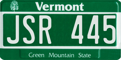 VT license plate JSR445