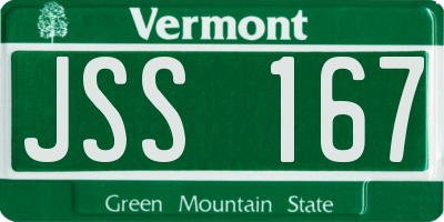 VT license plate JSS167