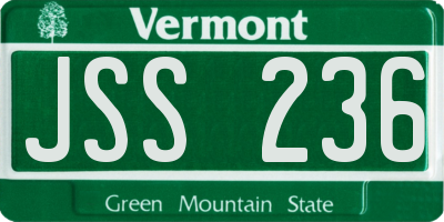 VT license plate JSS236