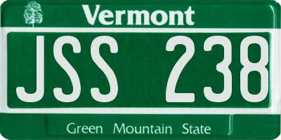 VT license plate JSS238