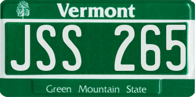 VT license plate JSS265