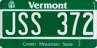 VT license plate JSS372
