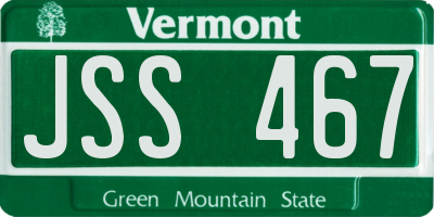 VT license plate JSS467