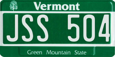VT license plate JSS504