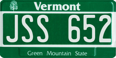 VT license plate JSS652