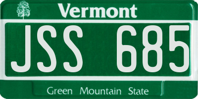 VT license plate JSS685