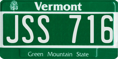 VT license plate JSS716