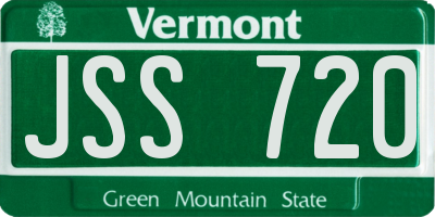VT license plate JSS720