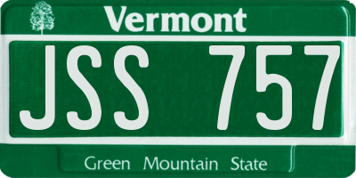 VT license plate JSS757