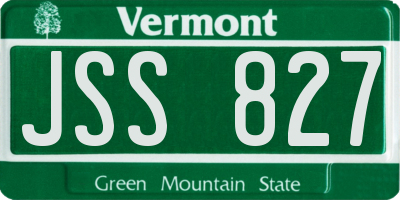 VT license plate JSS827