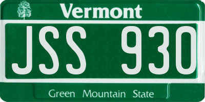 VT license plate JSS930