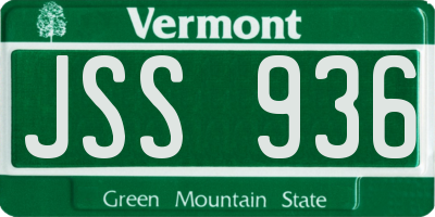 VT license plate JSS936