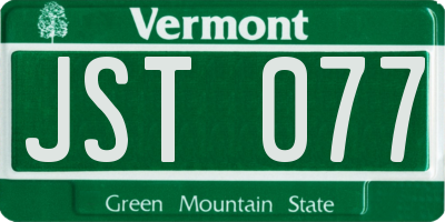 VT license plate JST077