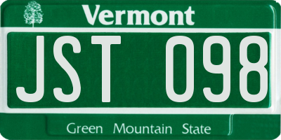VT license plate JST098
