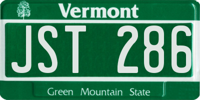 VT license plate JST286