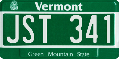 VT license plate JST341