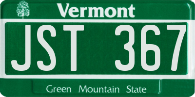 VT license plate JST367