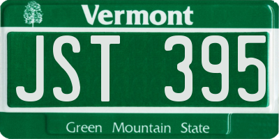 VT license plate JST395