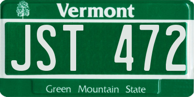 VT license plate JST472