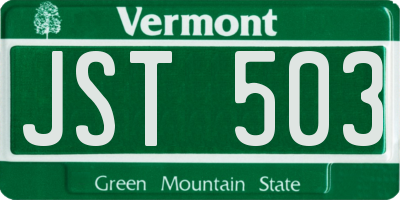 VT license plate JST503