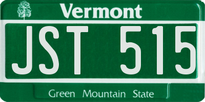 VT license plate JST515