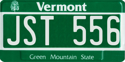 VT license plate JST556