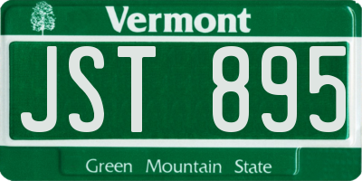 VT license plate JST895
