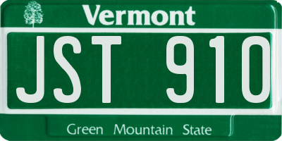 VT license plate JST910
