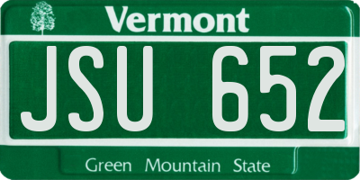 VT license plate JSU652