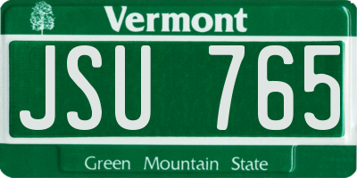 VT license plate JSU765
