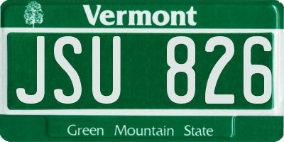 VT license plate JSU826