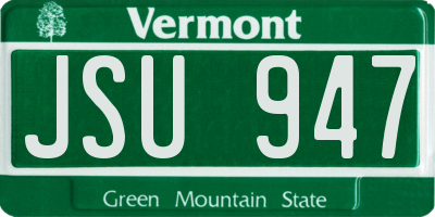 VT license plate JSU947