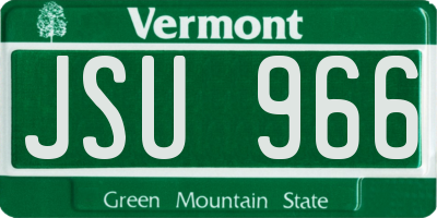 VT license plate JSU966