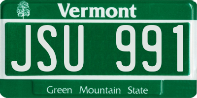 VT license plate JSU991