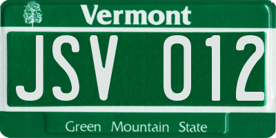 VT license plate JSV012