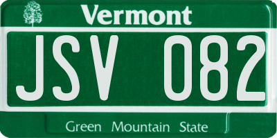 VT license plate JSV082