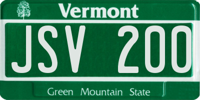 VT license plate JSV200