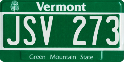 VT license plate JSV273