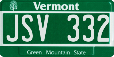 VT license plate JSV332