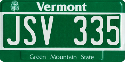 VT license plate JSV335