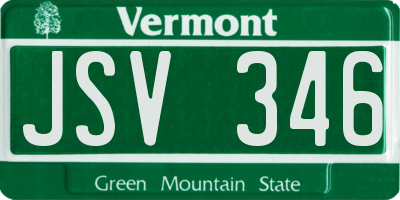 VT license plate JSV346