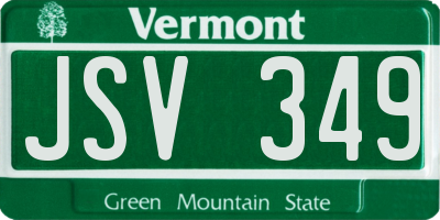 VT license plate JSV349