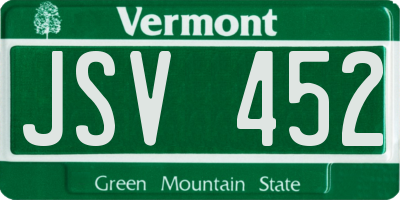 VT license plate JSV452
