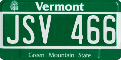 VT license plate JSV466